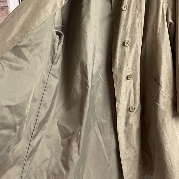 UTEX Ladies Light Olive Green Raincoat Trenchcoat Hidden Button Front Size 10 - Picture 6 of 11